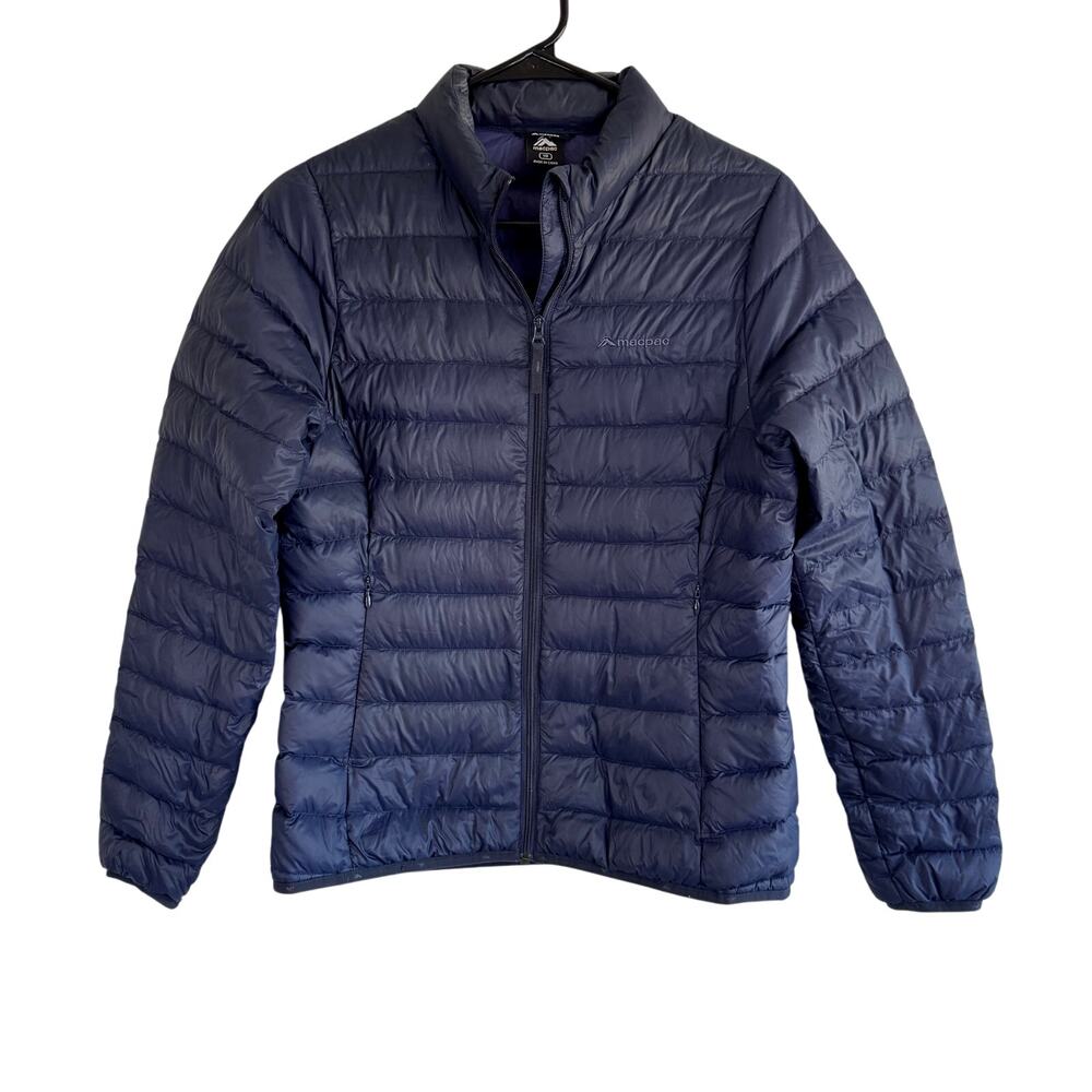 Macpac Boys Size 10 Navy Blue Uber Light Down Jacket Hood